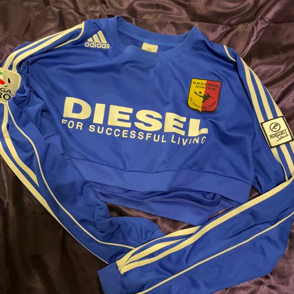 rcnstrct studios diesel football crop top